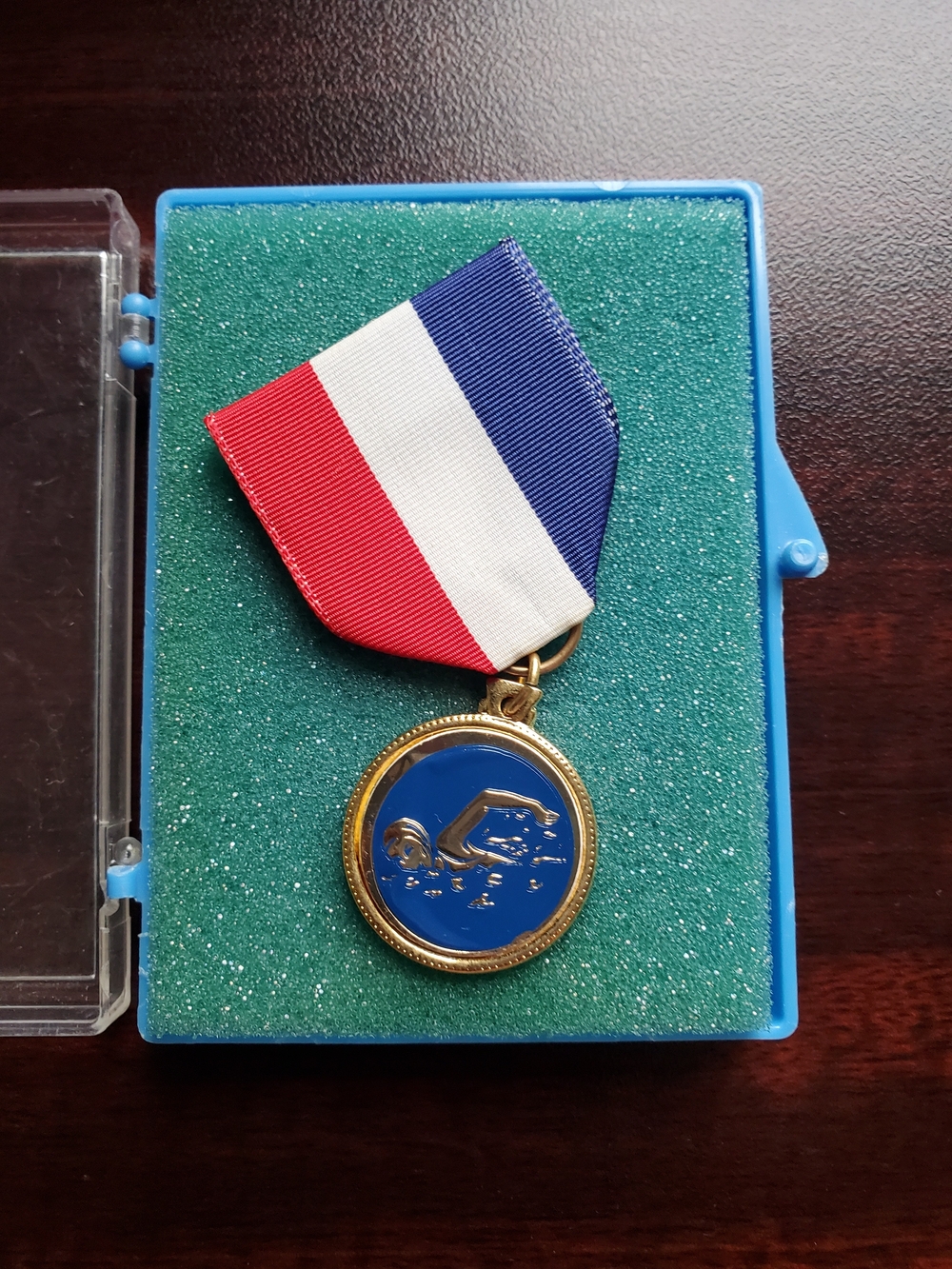 Tri-Color Ribbon Swimming Medal